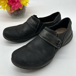 Clarks Collection Black Leather Slip On Loafer Size 9 BLO6387F